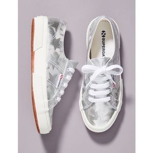 Like New! Superga silver chrome lace up US W7.5/EU38